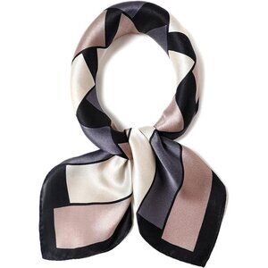 Pure Mulberry 30 Black Silk Square Scarf Women Soft Head Neck Scarf Gift Packed
